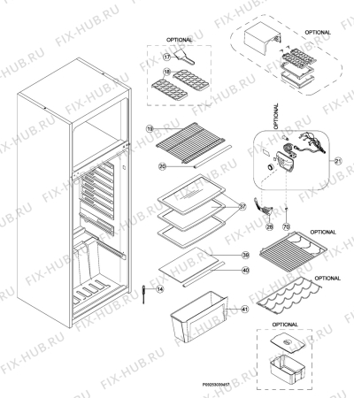Взрыв-схема холодильника Electrolux ERD32400W - Схема узла Section 2